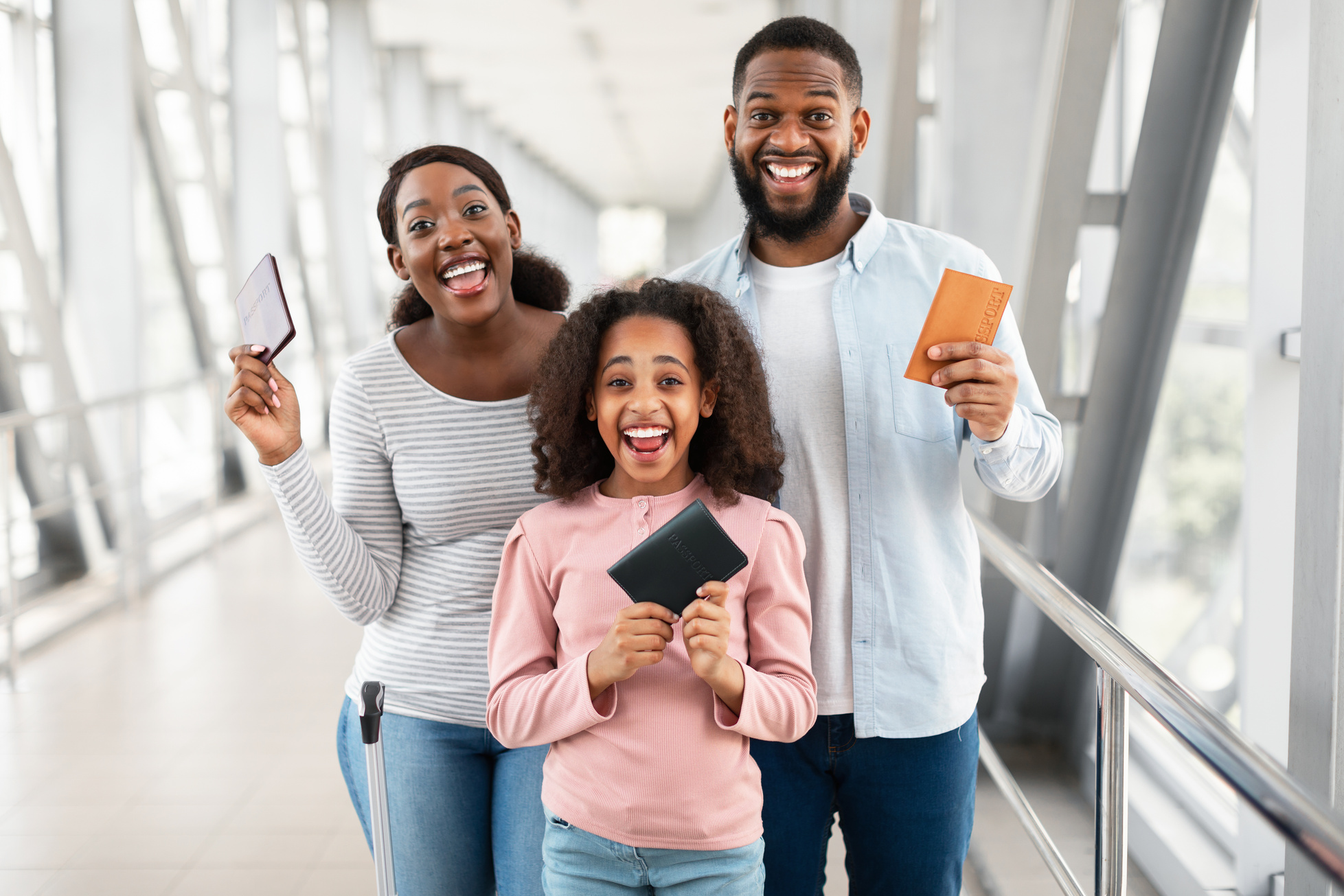 Happy Family Traveling Together